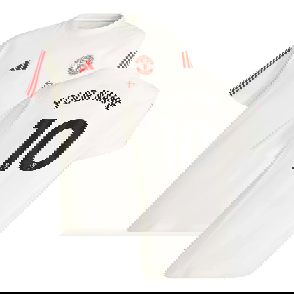 2023-2024 Man Utd Training Tee (White) - Kids (Your Name)