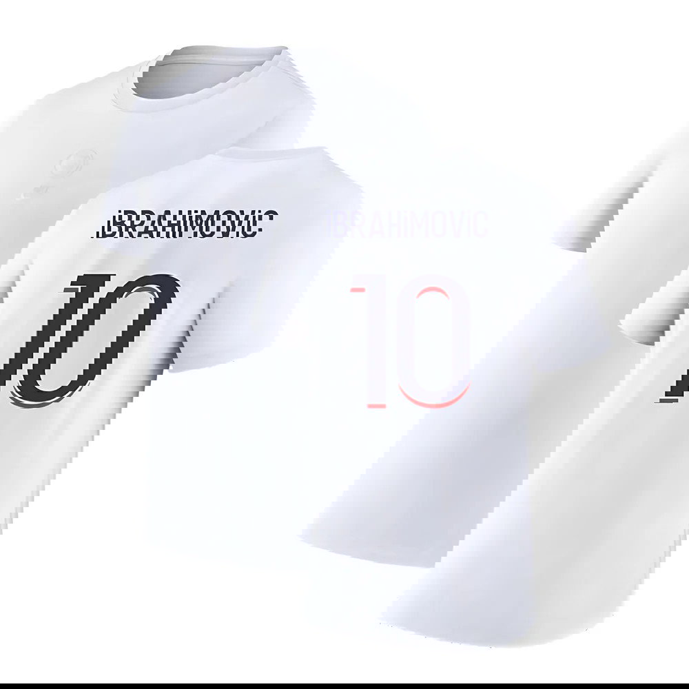 2023-2024 PSG Premium Essentials T-shirt (White) (Ibrahimovic 10)
