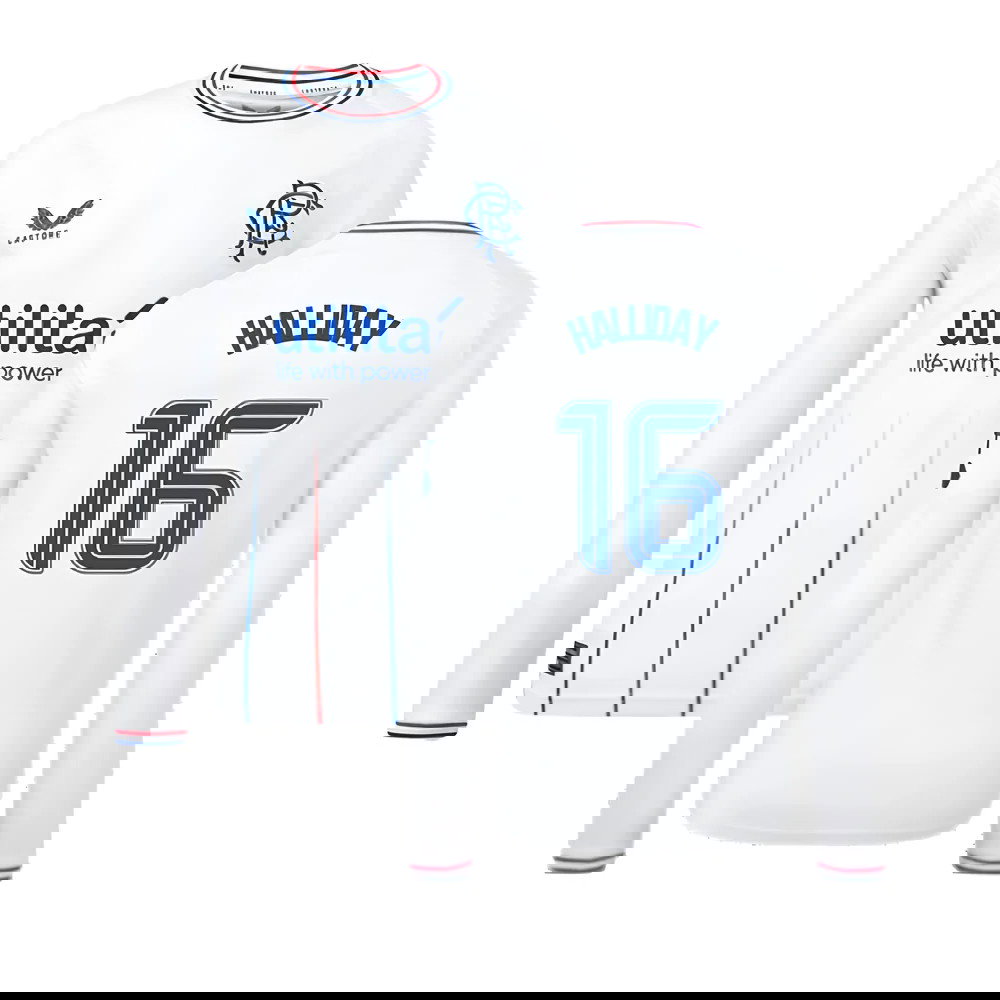 2023-2024 Rangers Away Long Sleeve Shirt (Kids) (Halliday 16)