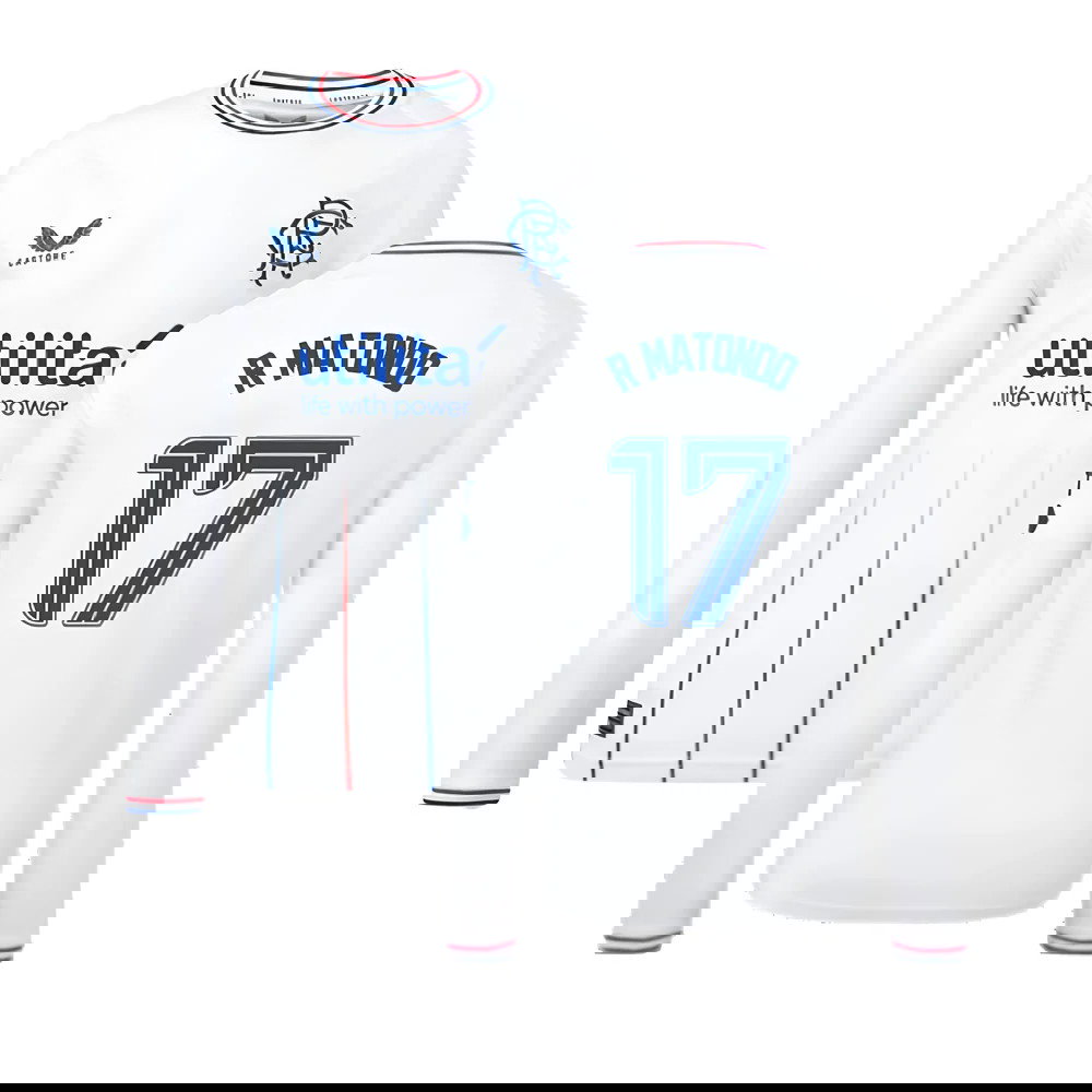 2023-2024 Rangers Away Long Sleeve Shirt (Kids) (R Matondo 17)