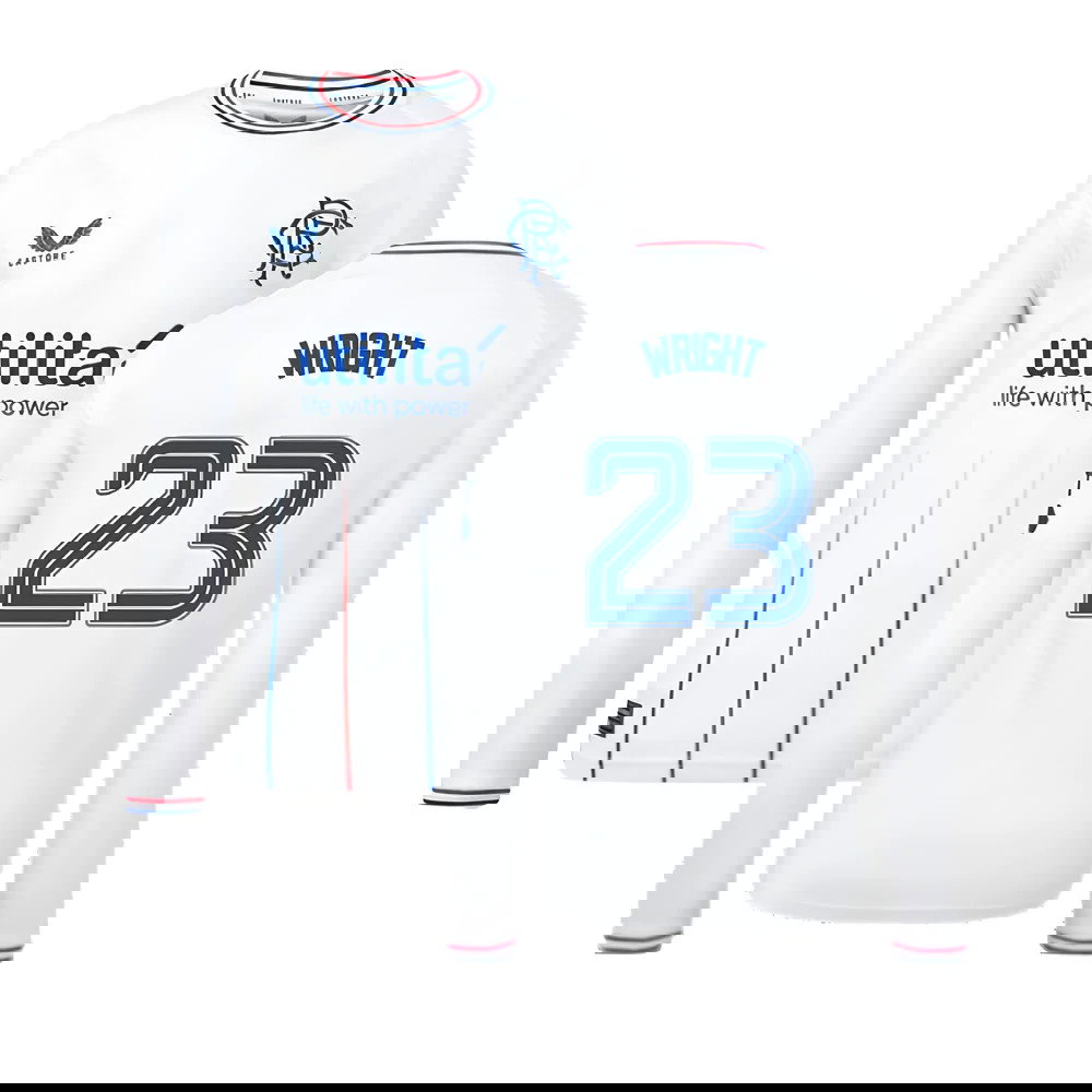 2023-2024 Rangers Away Long Sleeve Shirt (Kids) (Wright 23)