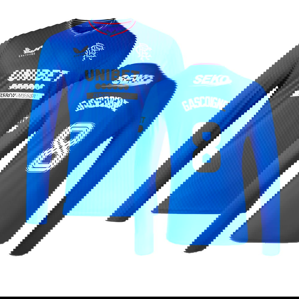 2023-2024 Rangers Long Sleeve Home Shirt (Gascoigne 8)