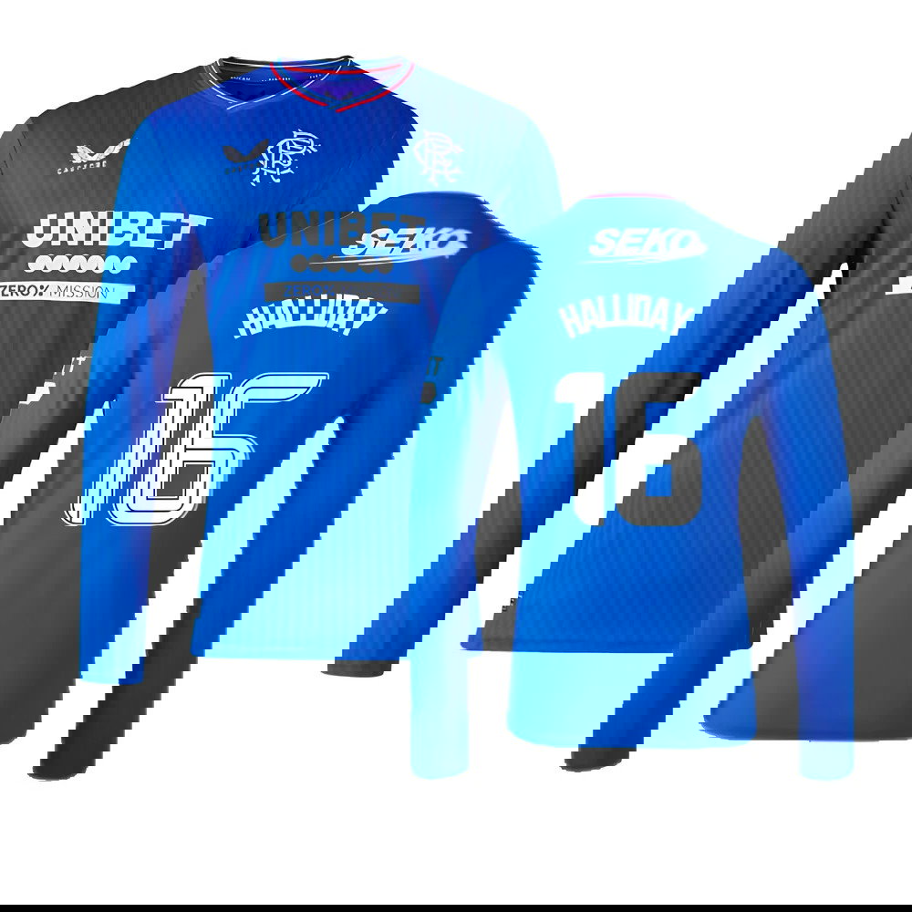 2023-2024 Rangers Long Sleeve Home Shirt (Halliday 16)