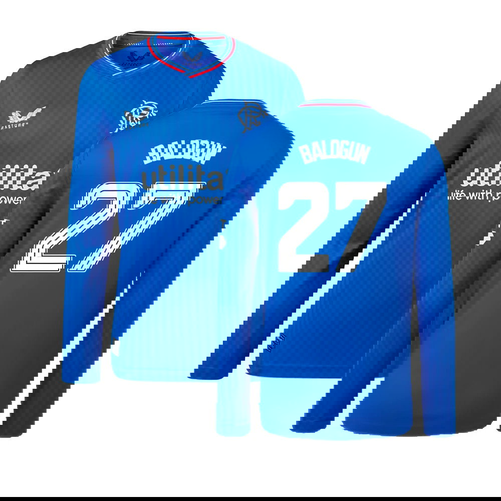 2023-2024 Rangers Long Sleeve Home Shirt (Kids) (Balogun 27)