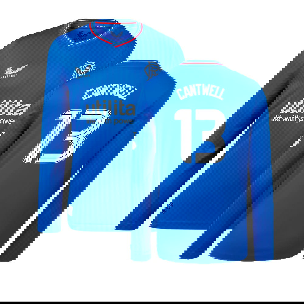 2023-2024 Rangers Long Sleeve Home Shirt (Kids) (Cantwell 13)