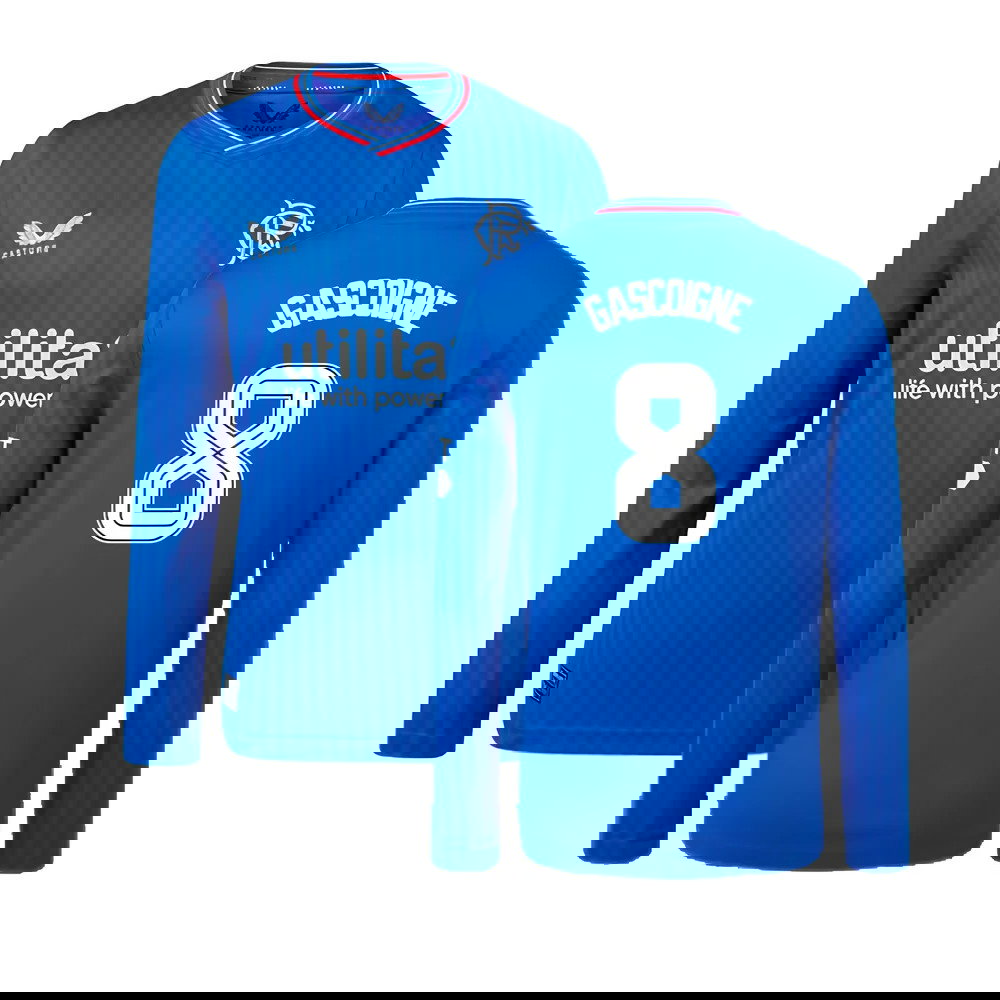 2023-2024 Rangers Long Sleeve Home Shirt (Kids) (Gascoigne 8)