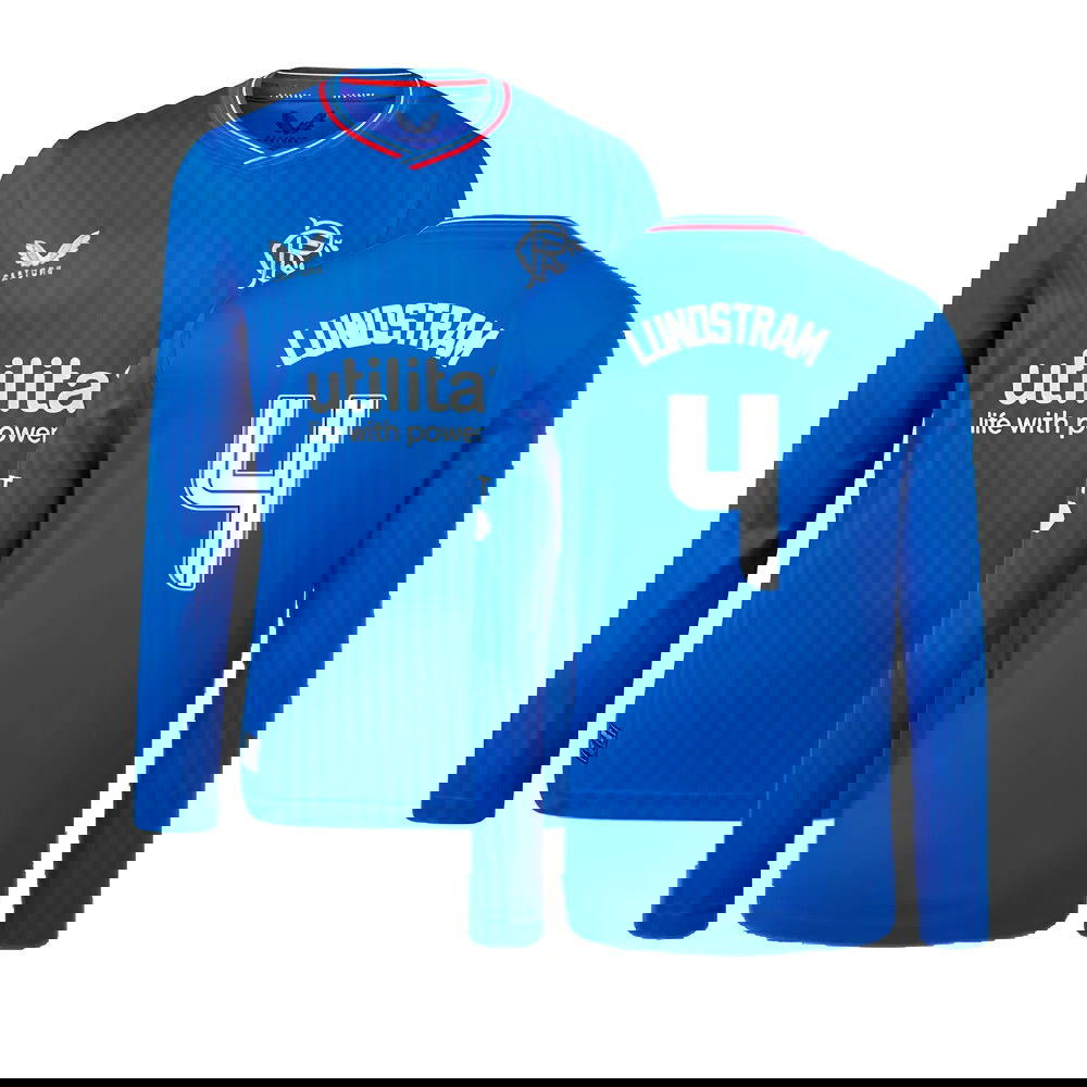 2023-2024 Rangers Long Sleeve Home Shirt (Kids) (Lundstram 4)