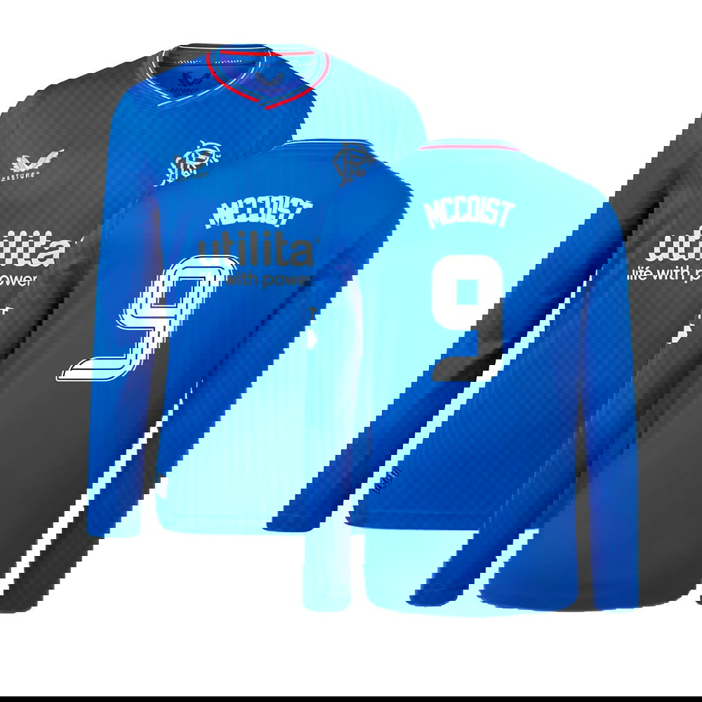 2023-2024 Rangers Long Sleeve Home Shirt (Kids) (McCoist 9)