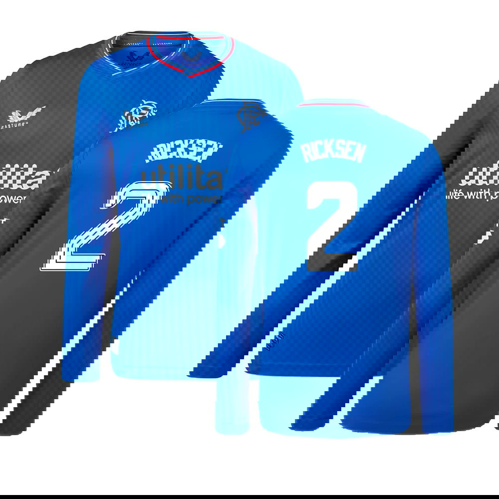 2023-2024 Rangers Long Sleeve Home Shirt (Kids) (Ricksen 2)