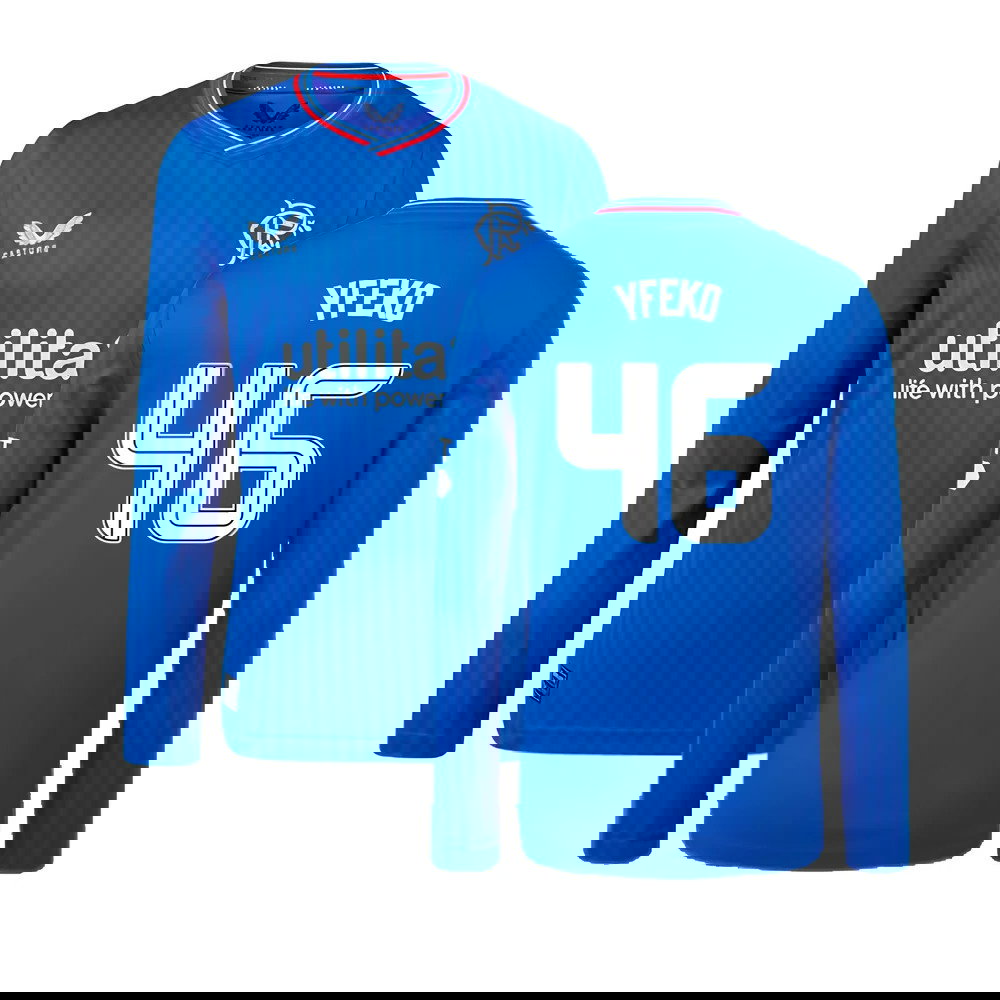 2023-2024 Rangers Long Sleeve Home Shirt (Kids) (Yfeko 46)