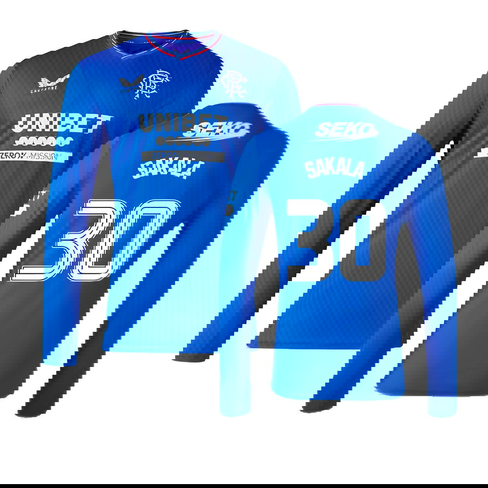 2023-2024 Rangers Long Sleeve Home Shirt (Sakala 30)