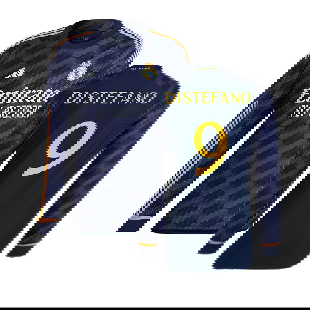 2023-2024 Real Madrid Authentic Long Sleeve Away Shirt (Di Stefano 9)