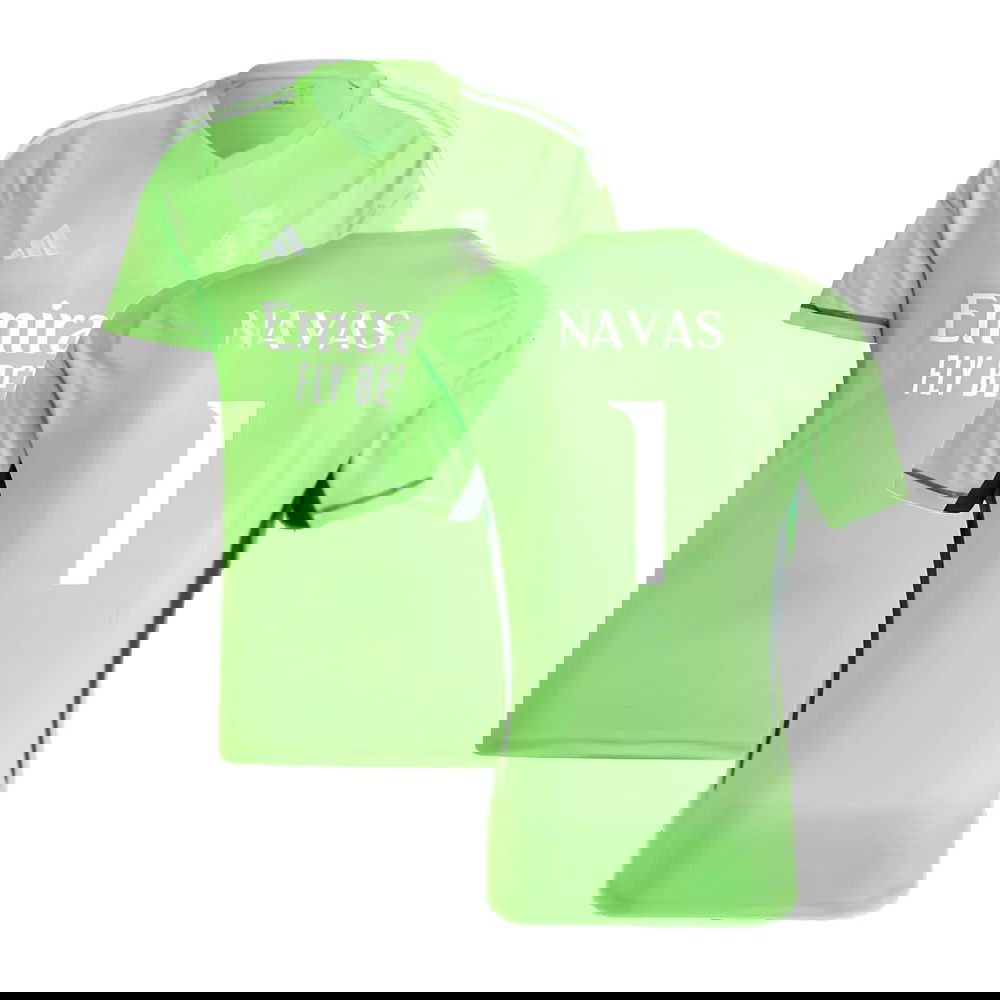 2023-2024 Real Madrid Home Goalkeeper Shirt (Solar Green) (NAVAS 1)