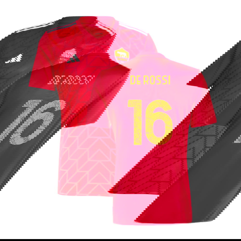 2023-2024 Roma Icon Pre-Match Shirt (Red) (DE ROSSI 16)