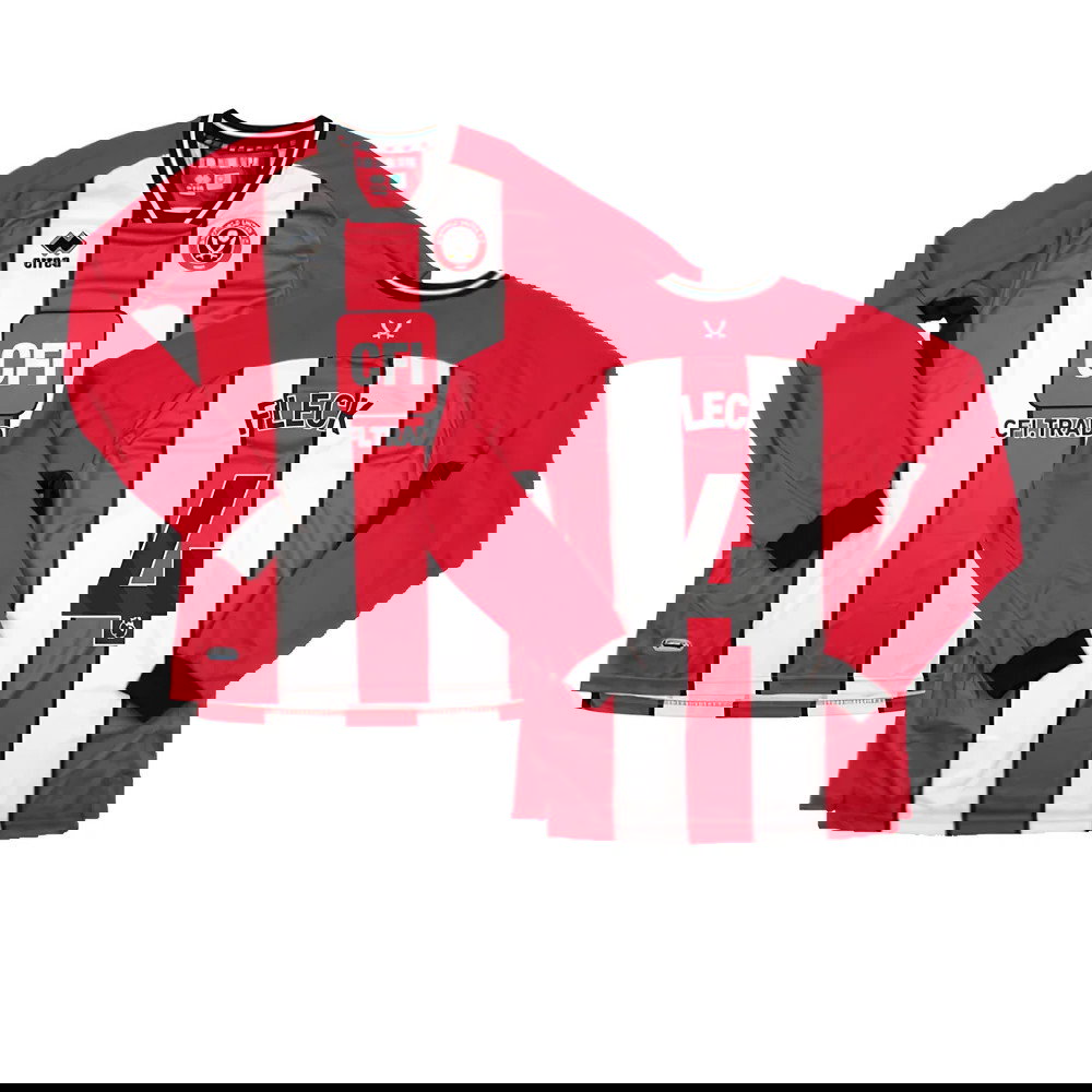 2023-2024 Sheffield United Home Long Sleeve Shirt (Fleck 4)