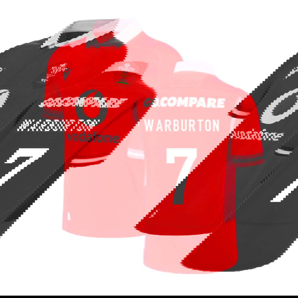 2023-2024 Wales Rugby WRU Home Poly Shirt (Warburton 7)