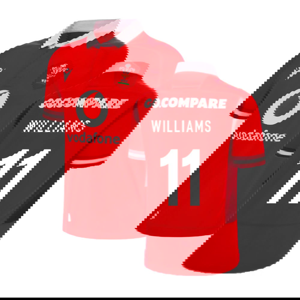 2023-2024 Wales Rugby WRU Home Poly Shirt (Williams 11)