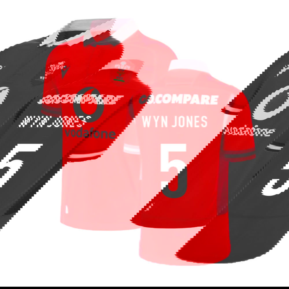 2023-2024 Wales Rugby WRU Home Poly Shirt (Wyn Jones 5)