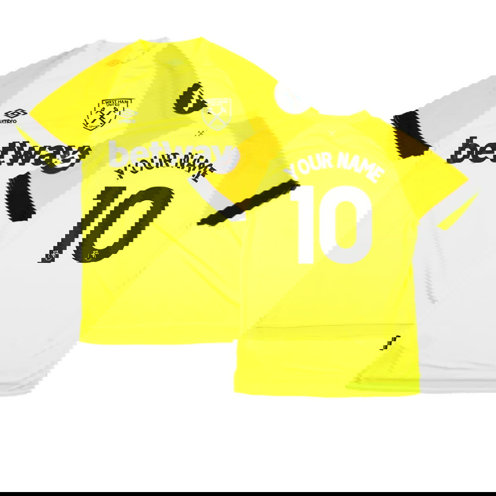 2023-2024 West Ham Change Goalkeeper Shirt (Yellow) (Your Name)