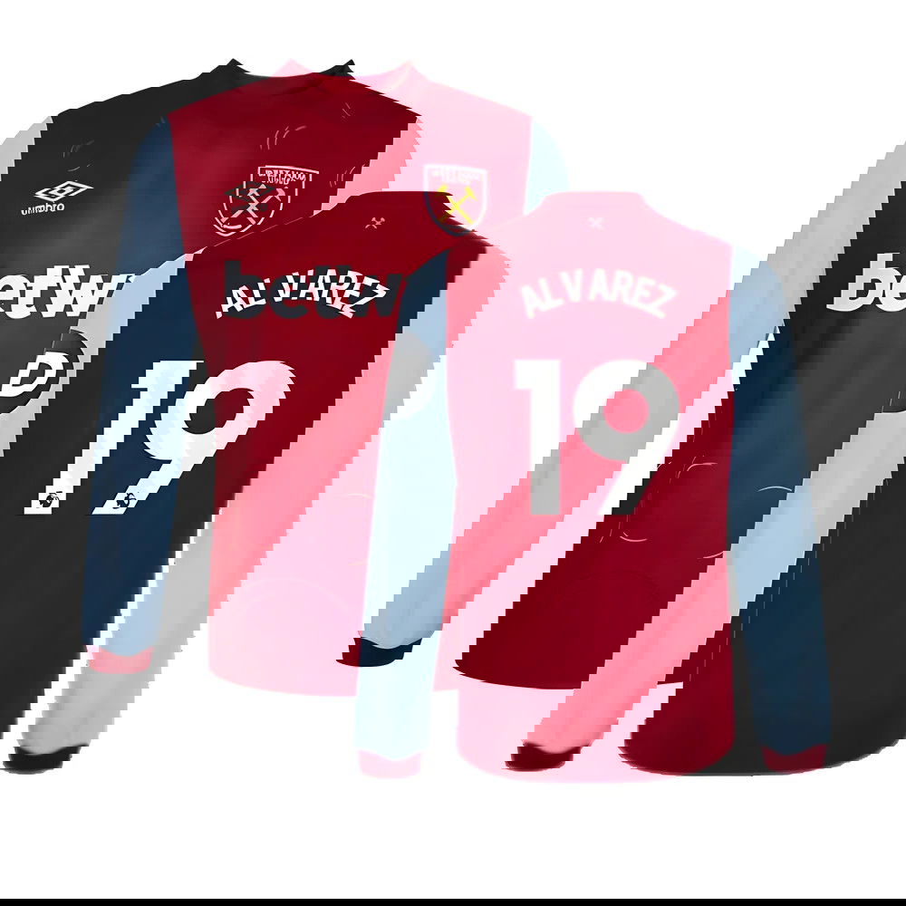 2023-2024 West Ham Long Sleeve Home Shirt (ALVAREZ 19)