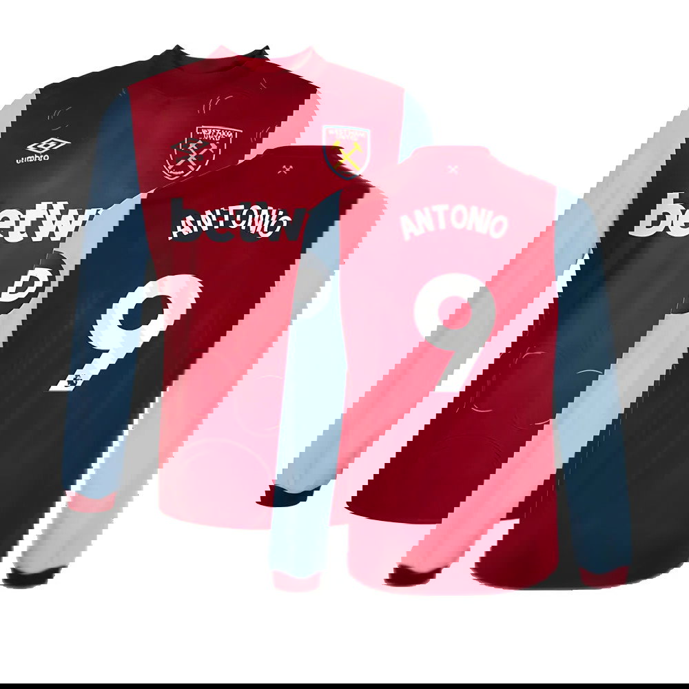 2023-2024 West Ham Long Sleeve Home Shirt (ANTONIO 9)