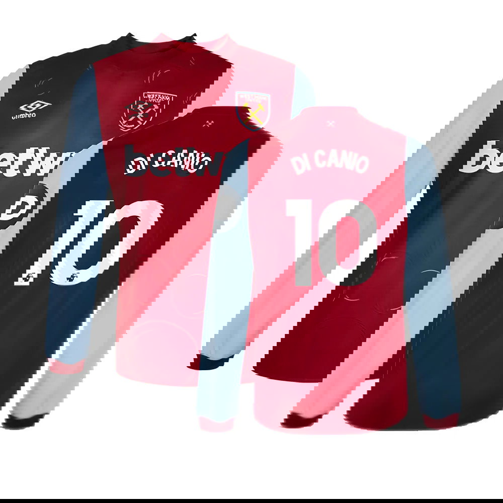 2023-2024 West Ham Long Sleeve Home Shirt (DI CANIO 10)