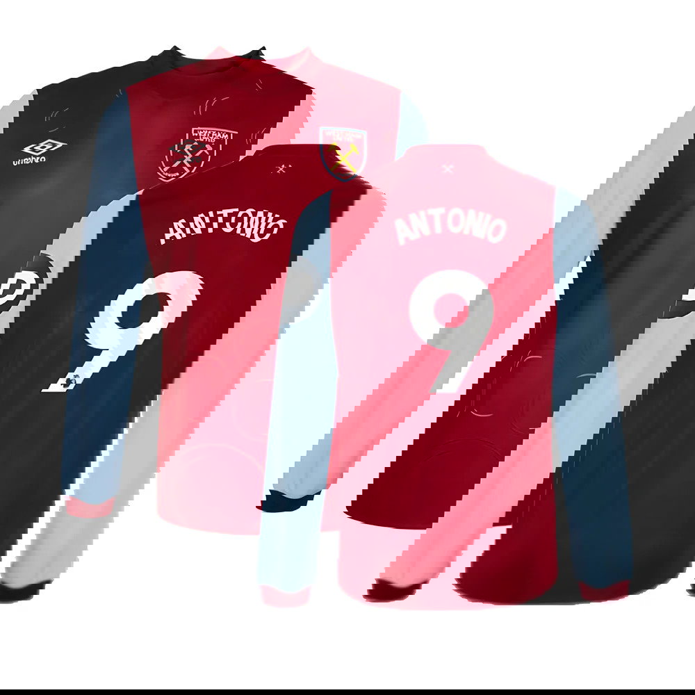 2023-2024 West Ham Long Sleeve Home Shirt (Kids) (ANTONIO 9)