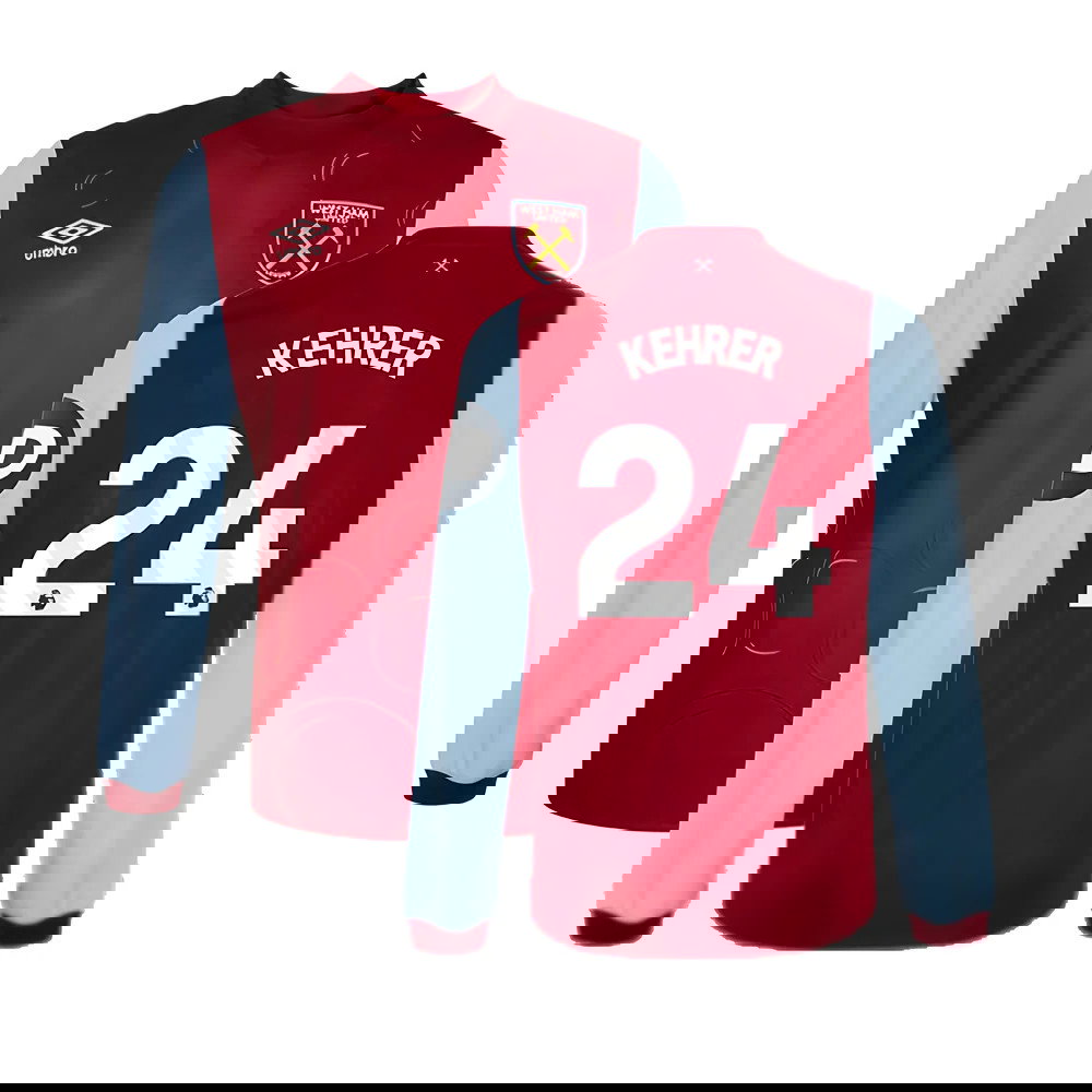 2023-2024 West Ham Long Sleeve Home Shirt (Kids) (KEHRER 24)