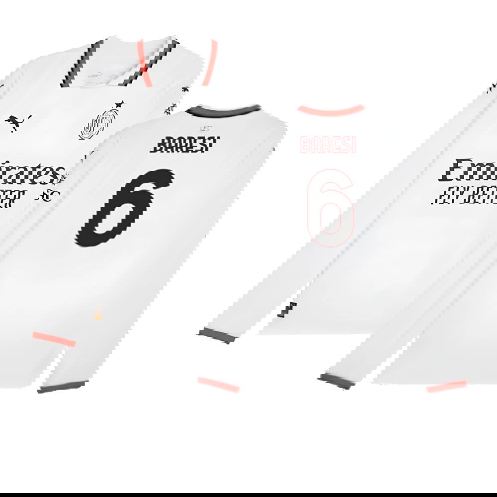 2024-2025 AC Milan Away Long Sleeve Shirt (Baresi 6)