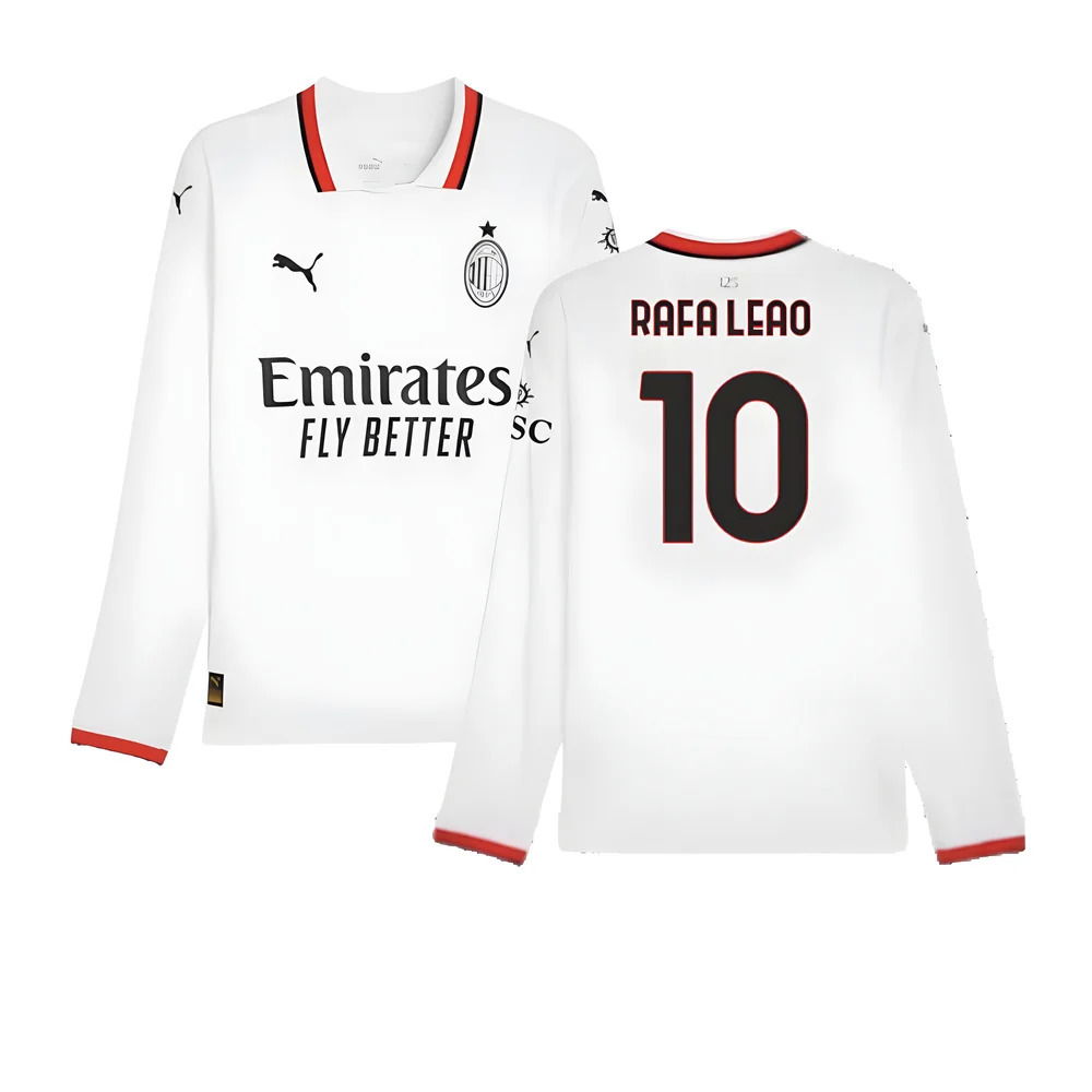 2024-2025 AC Milan Away Long Sleeve Shirt (Rafa Leao 10)