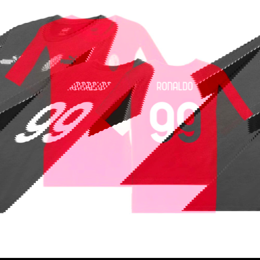 2024-2025 AC Milan FtblArchive Tee (Red) (Ronaldo 99)