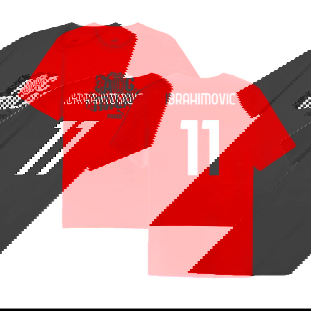 2024-2025 AC Milan ftblCulture Tee (Red) (Ibrahimovic 11)