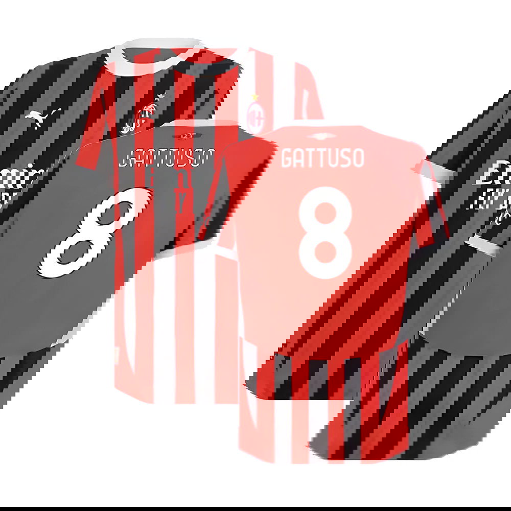 2024-2025 AC Milan Home Authentic Shirt (Gattuso 8)