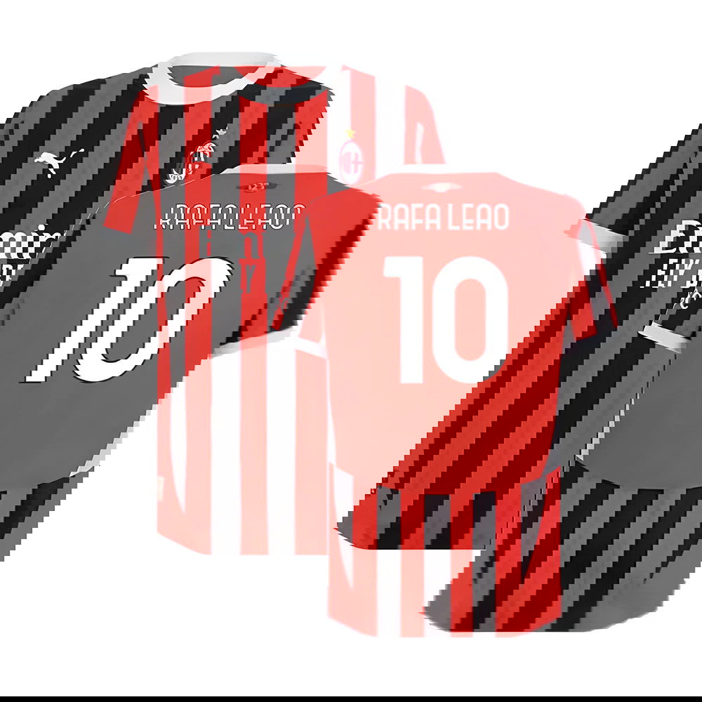 2024-2025 AC Milan Home Authentic Shirt (Rafa Leao 10)