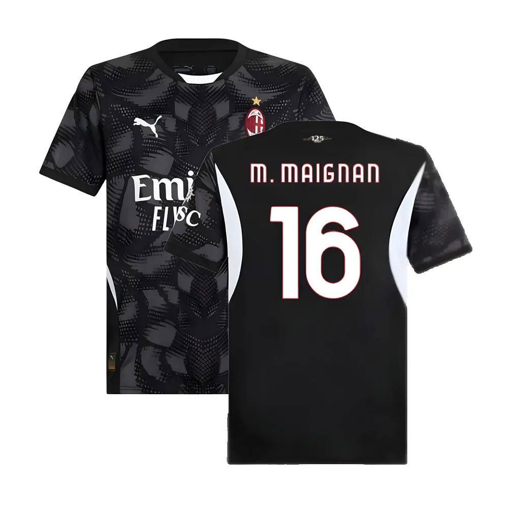 2024-2025 AC Milan Home Goalkeeper Shirt (Black) (M. MAIGNAN 16)