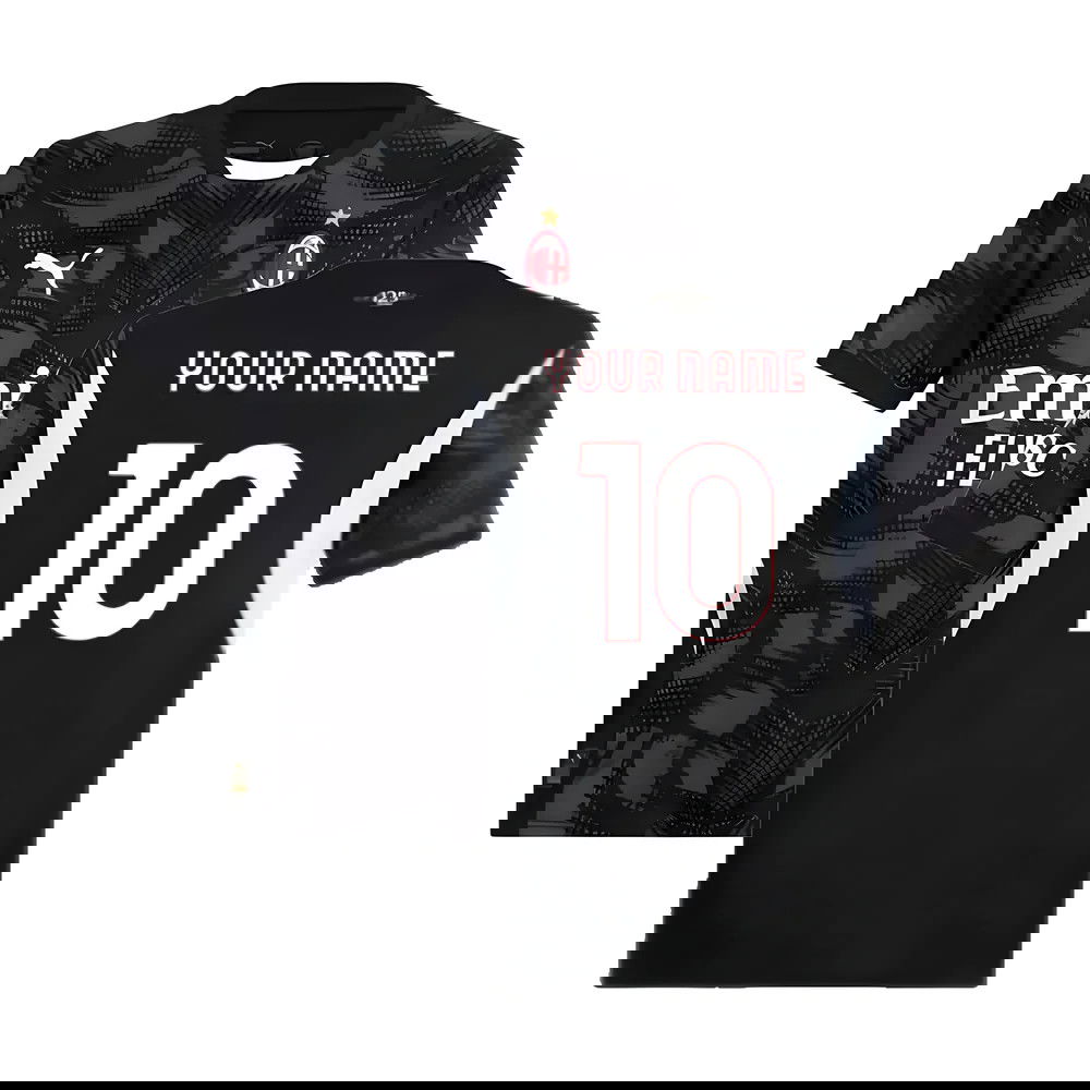 2024-2025 AC Milan Home Goalkeeper Shirt (Black) (Your Name)