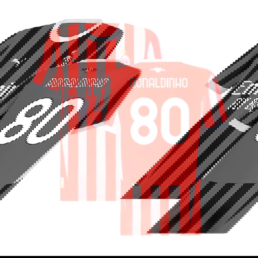 2024-2025 AC Milan Home Shirt (Womens) (Ronaldinho 80)