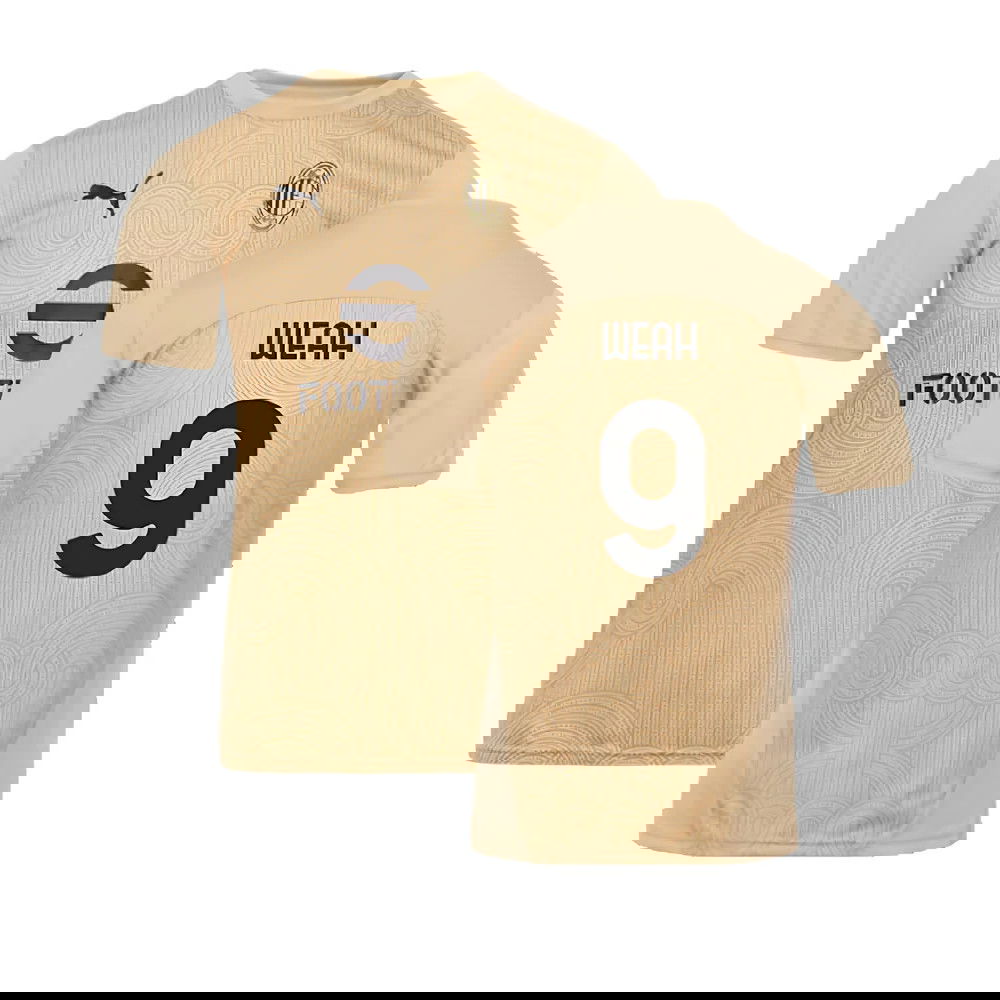 2024-2025 AC Milan Pre-Match Shirt (Putty) (Weah 9)