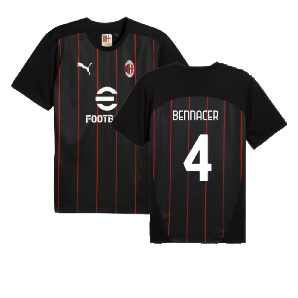 2024-2025 AC Milan Prematch SS Jersey (Black) (Bennacer 4)