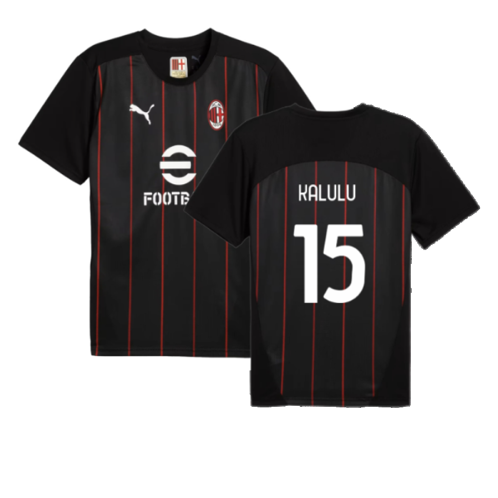 2024-2025 AC Milan Prematch SS Jersey (Black) (Kalulu 15)
