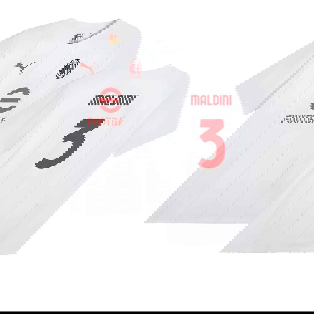 2024-2025 AC Milan Prematch SS Jersey (White) (Maldini 3)