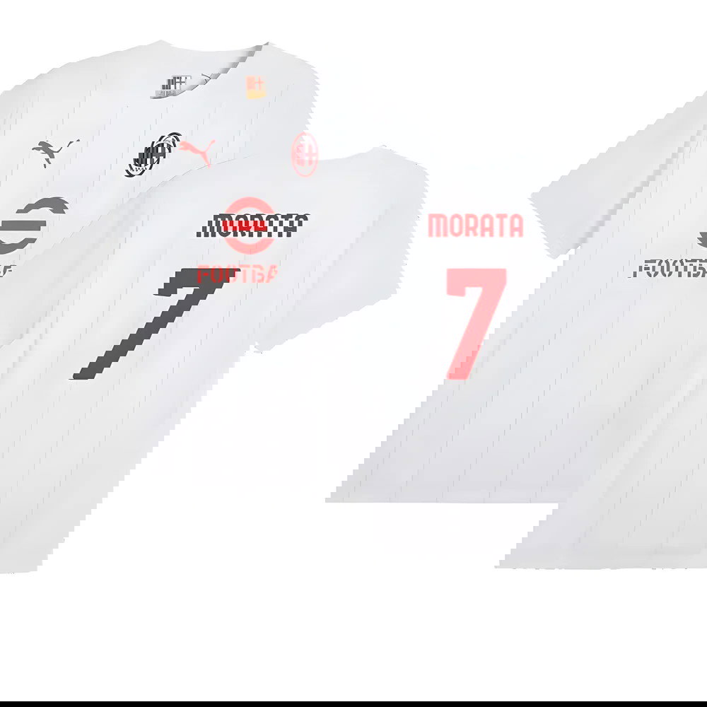 2024-2025 AC Milan Prematch SS Jersey (White) (Morata 7)