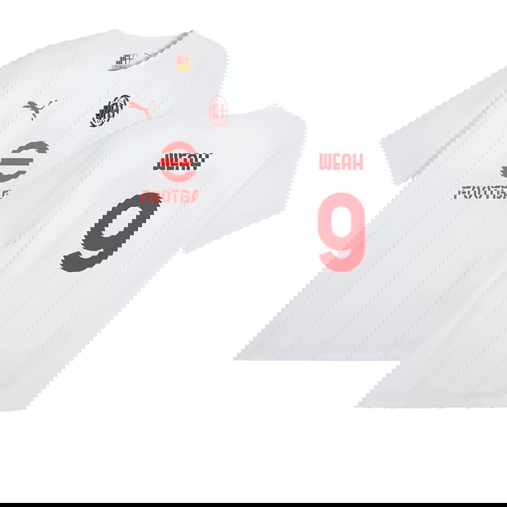 2024-2025 AC Milan Prematch SS Jersey (White) (Weah 9)