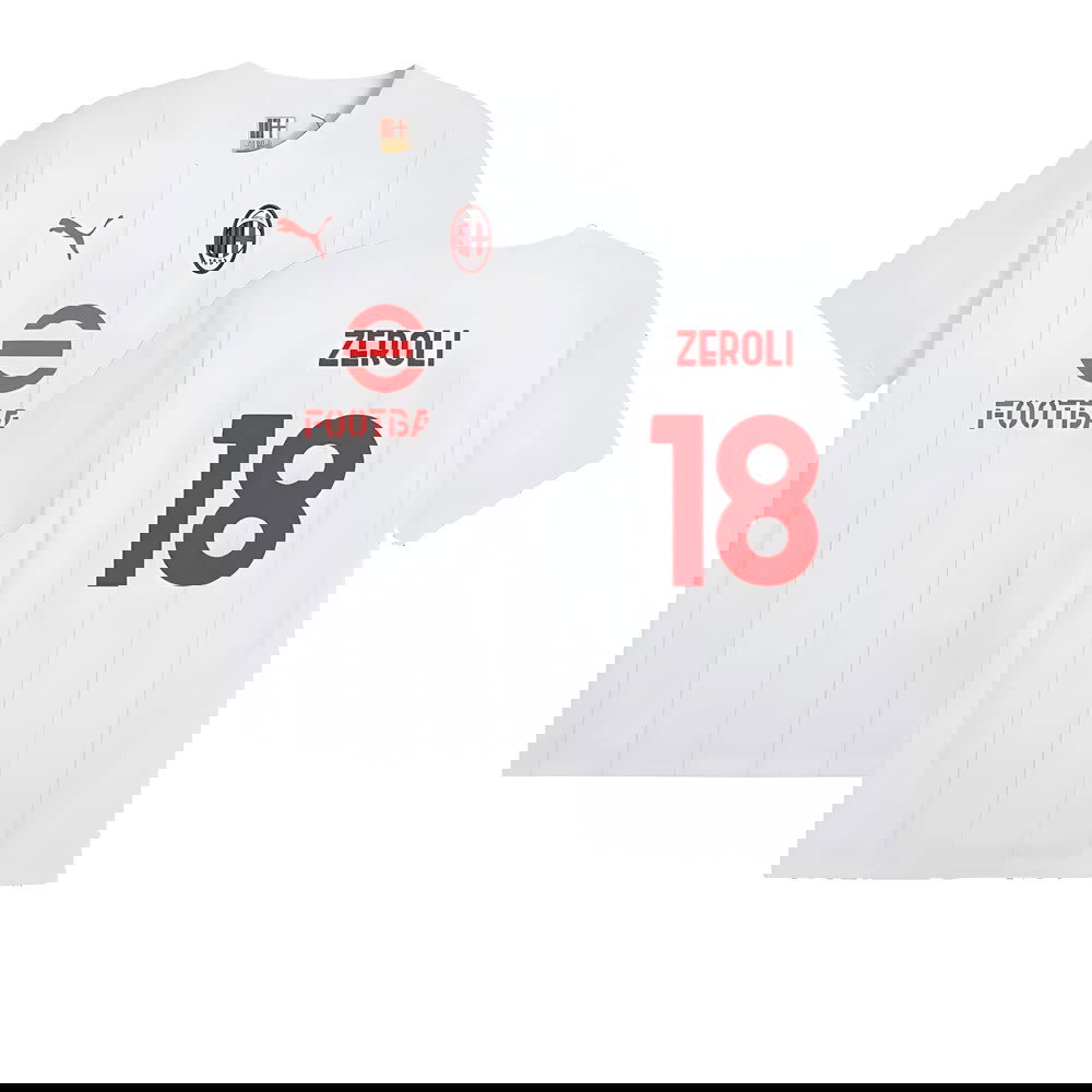 2024-2025 AC Milan Prematch SS Jersey (White) (Zeroli 18)