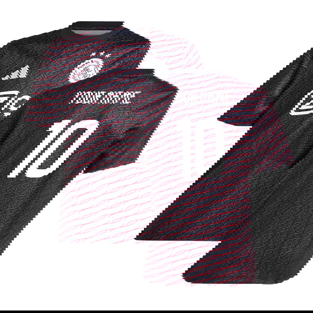 2024-2025 Ajax Pre Match Shirt (Black) - Kids (Your Name)