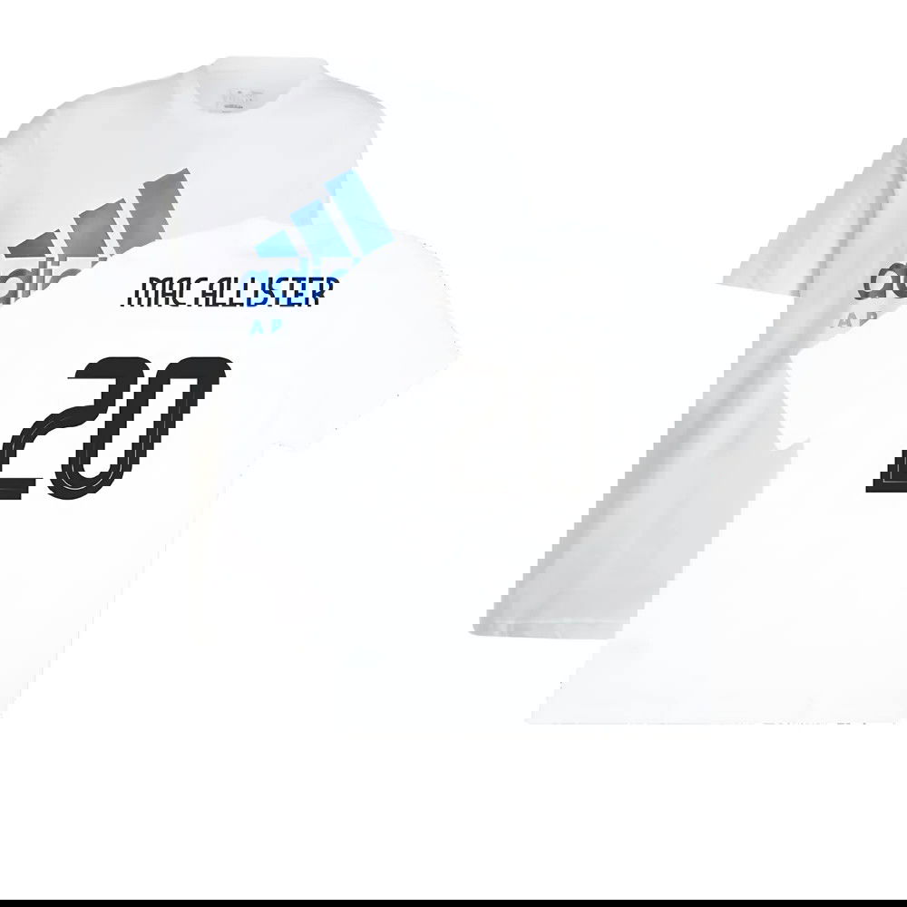 2024-2025 Argentina DNA Graphic Tee (White) (MAC ALLISTER 20)
