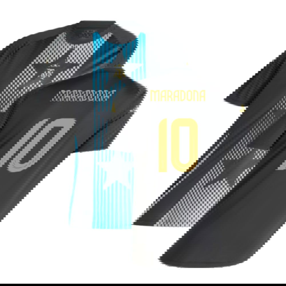 2024-2025 Argentina Pre-Match Shirt (Black) (MARADONA 10)