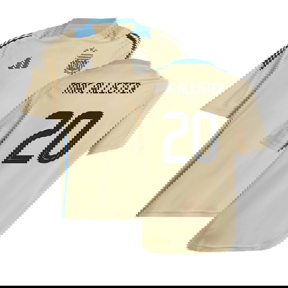 2024-2025 Argentina Training Jersey (Hazy Beige) - Kids (MAC ALLISTER 20)