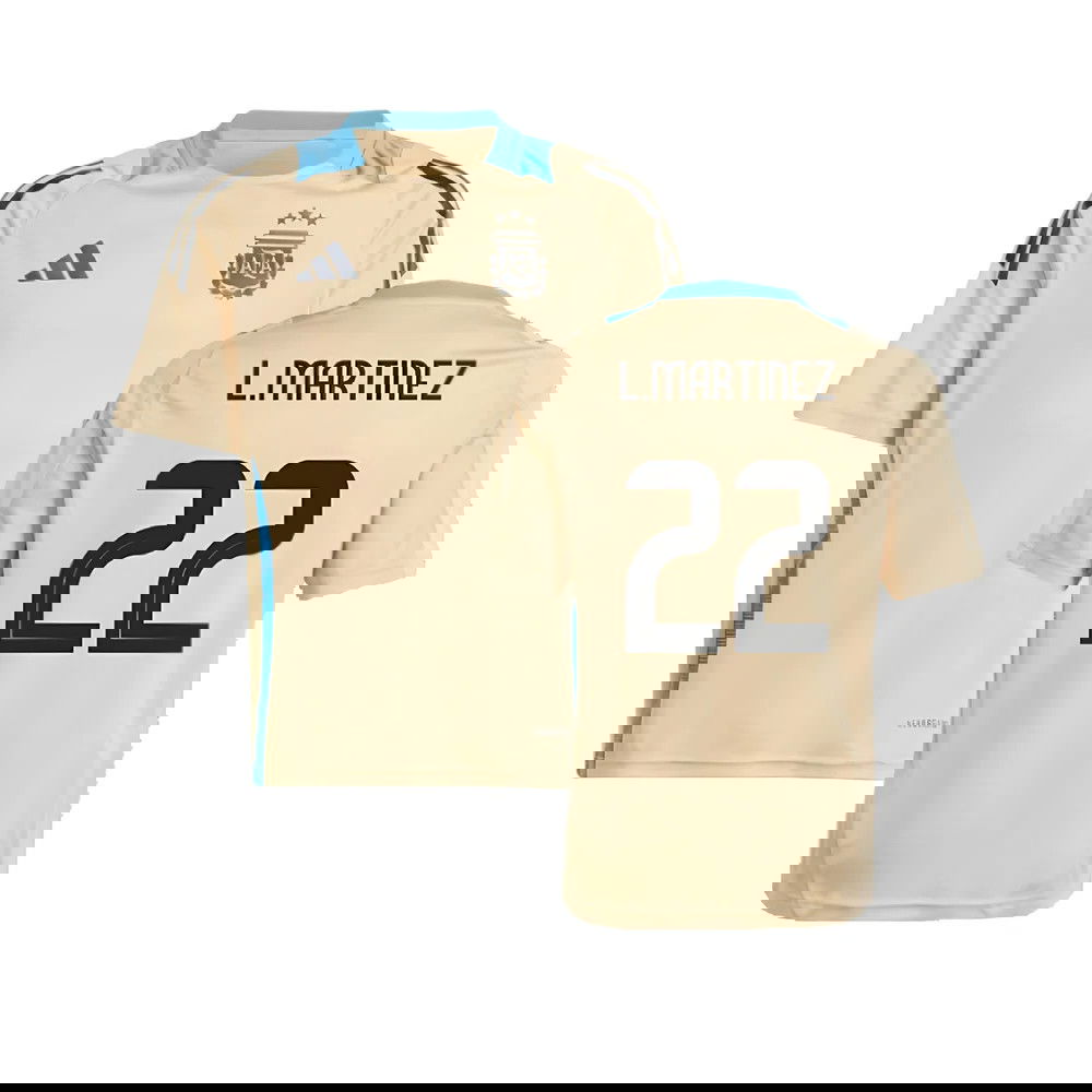 2024-2025 Argentina Training Jersey (Hazy Beige) (L.MARTINEZ 22)