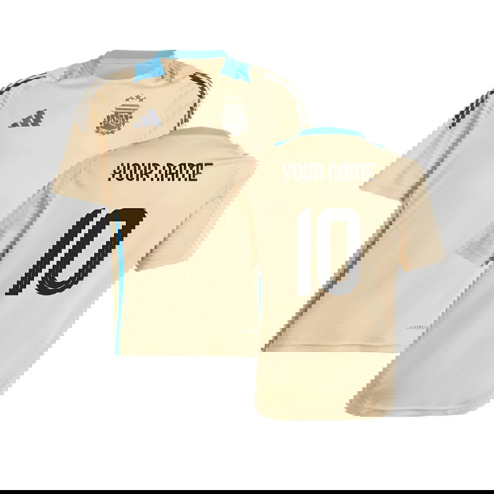 2024-2025 Argentina Training Jersey (Hazy Beige) (Your Name)